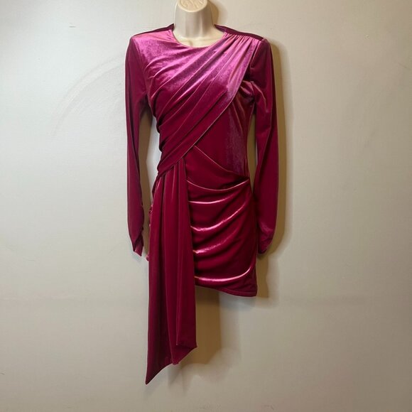 Michael Costello X Revolve "Hollie" Velvet Long Sleeve Mini Dress (S) NWT - Picture 3 of 10